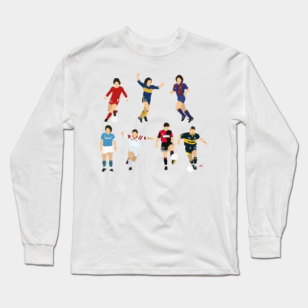 Diego Maradona Teams Long Sleeve T-Shirt by jbsgrafico